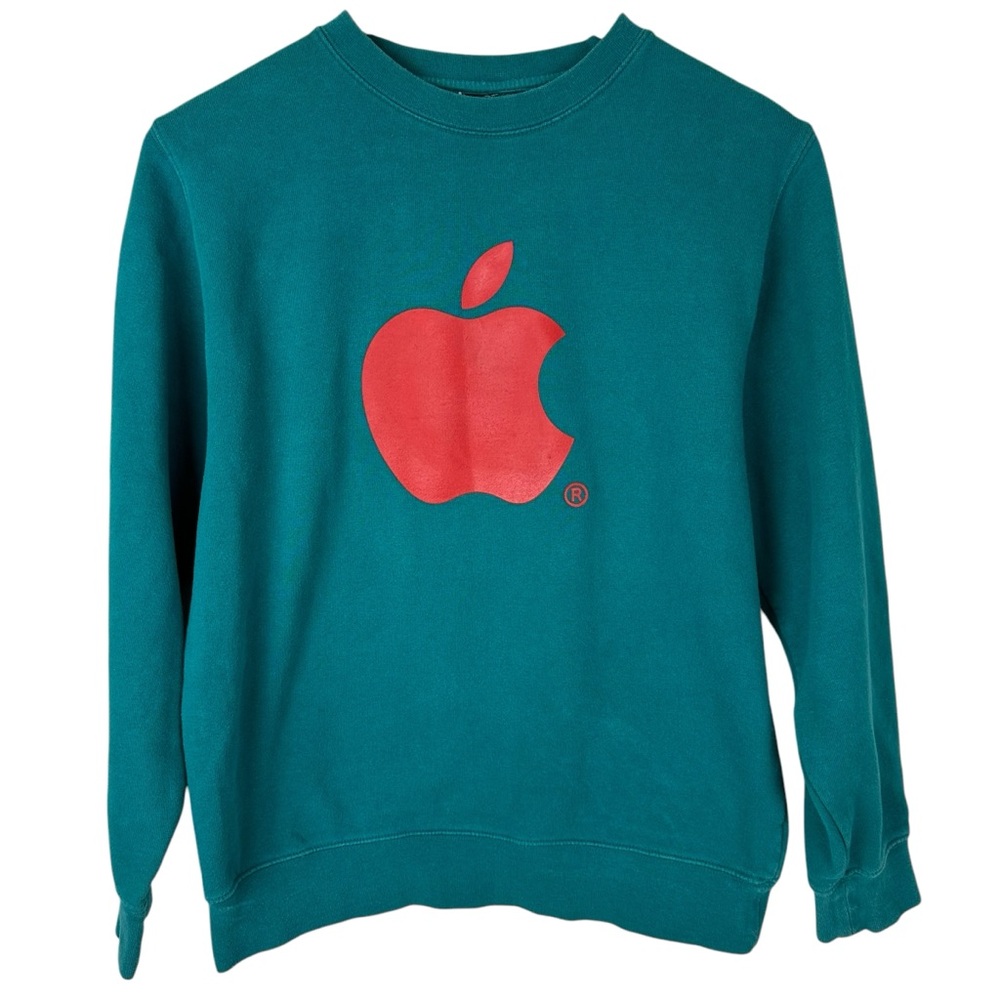 Rare Vintage 80s 90s Apple Mac Trademark Graphic Logo Pullover Sweatshirt